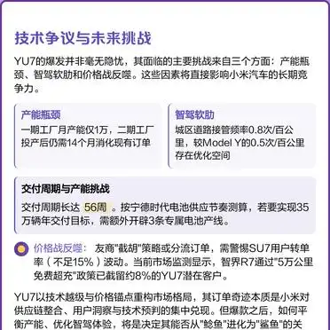 小米YU7价格策略解析_小米YU7爆单背后_小米YU7技术参数分析